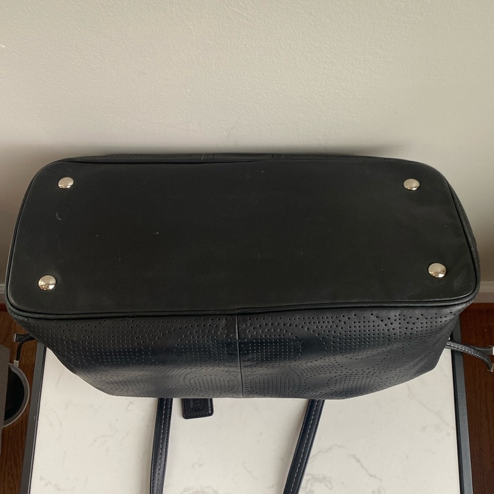 Coach 21938 Signature "C" Perforated Leather Handbag. - Picture 5 of 17